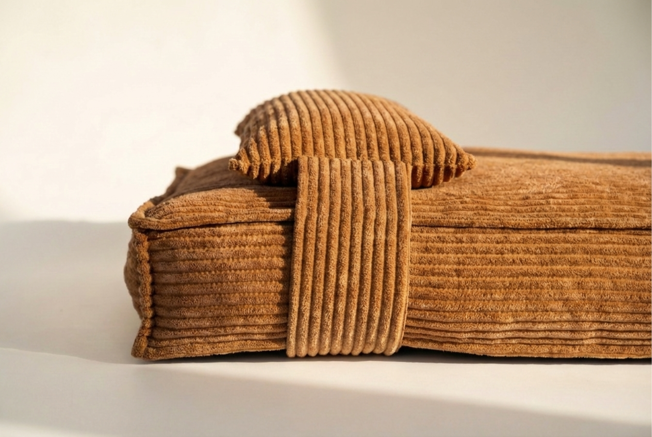 CozyDog Premium Hundebett mit Kopfkissen – Stilvolles Cord-Design