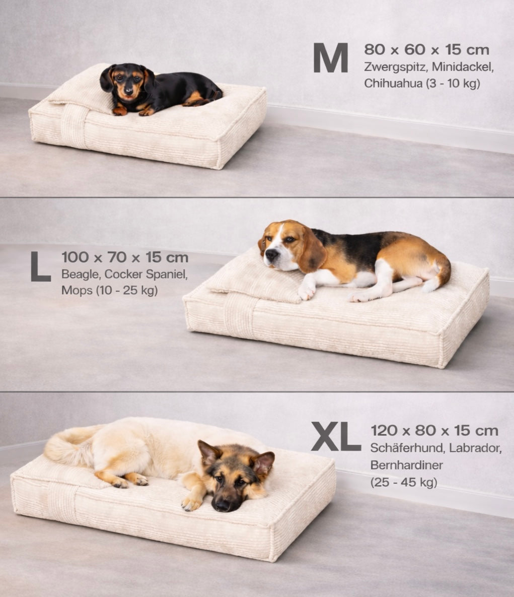 CozyDog Premium Hundebett mit Kopfkissen – Stilvolles Cord-Design